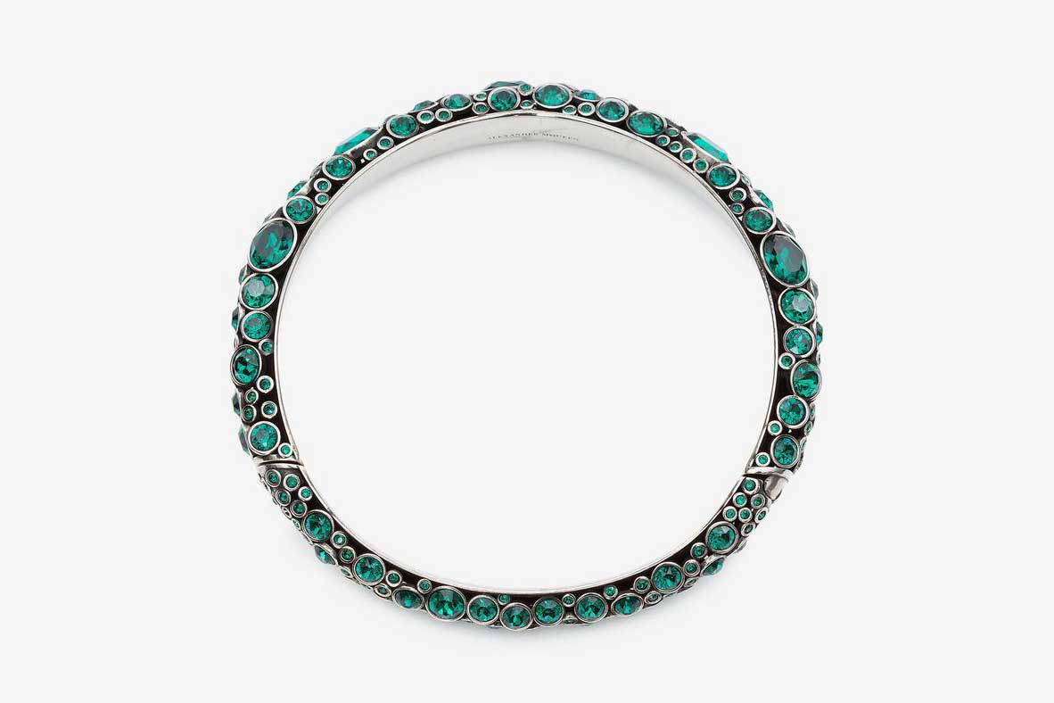  Alexander McQueen choker with Atelier Swarovski crystals and ceramic in antique silver