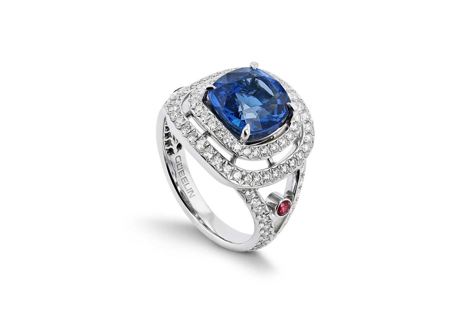  Gübelin ‘Glowing Ember’ ring with Madagascan 5.24ct sapphire, diamonds and signature ruby accent 