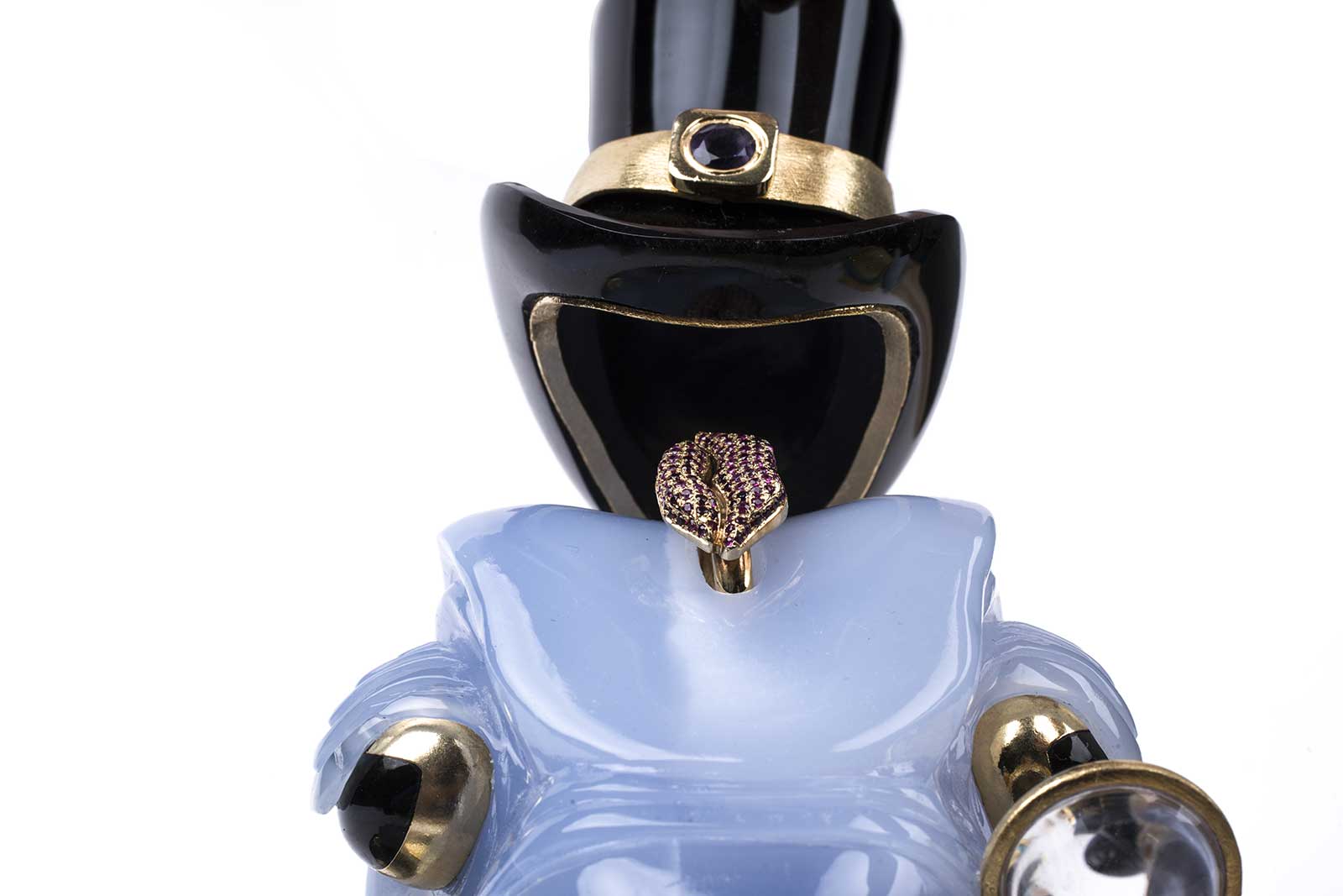  L’Aquart ‘Never Kissed Prince Frog’ ‘Lips’ ring in pavé rubies and gold