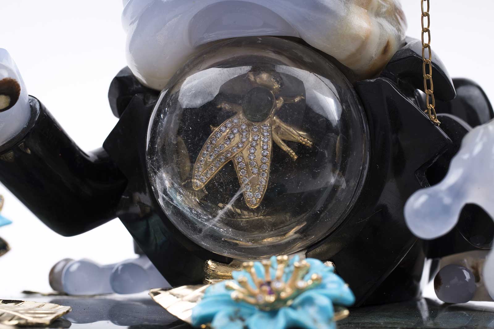  L’Aquart ‘Never Kissed Prince Frog’ ‘Fly’ ring in tourmaline, diamonds and gold