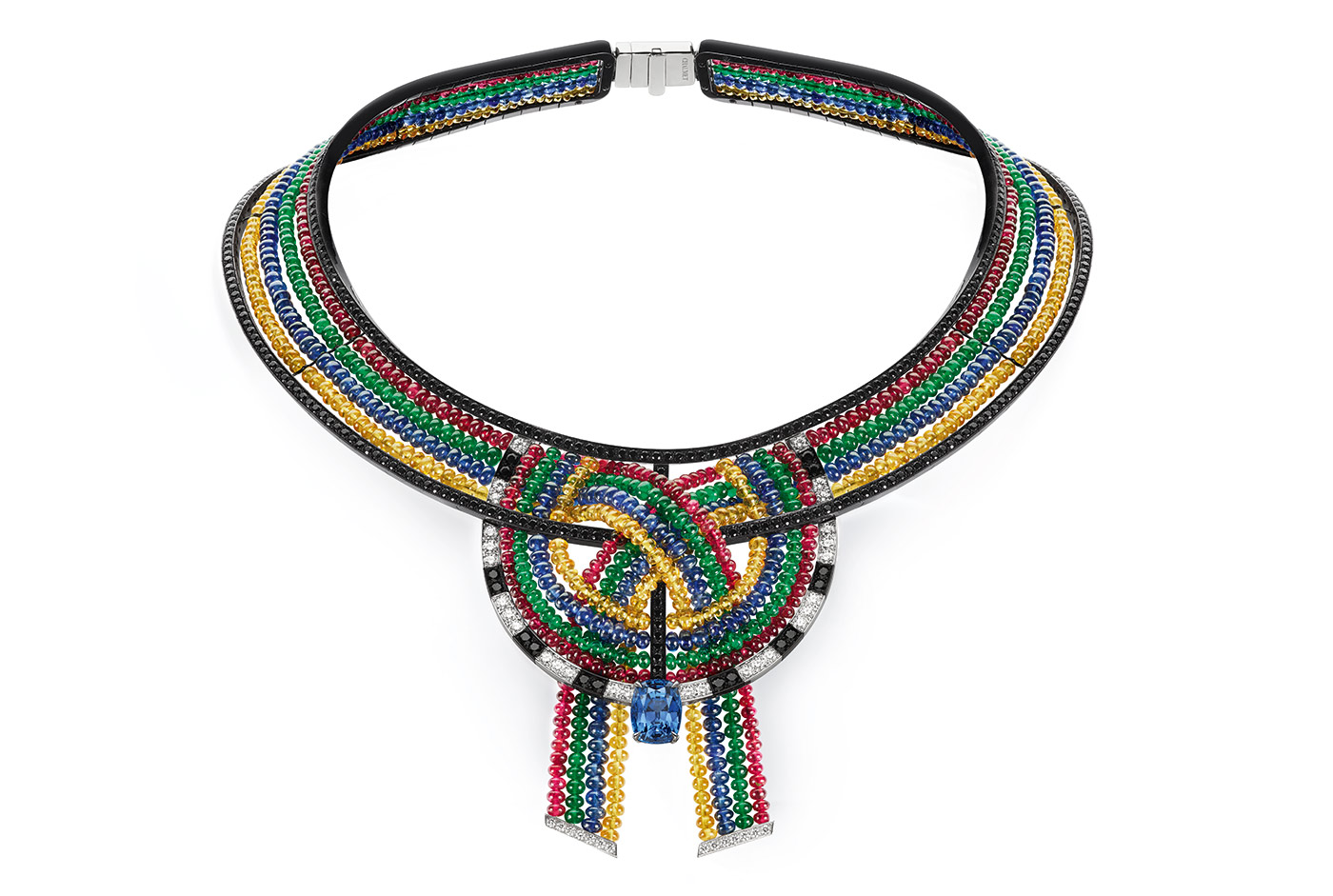  Chaumet 'Ronde de Pierres' necklace from the 'Trésors d'Afrique' collection with red and black spinels, sapphires, emeralds, mandarin garnets and diamonds