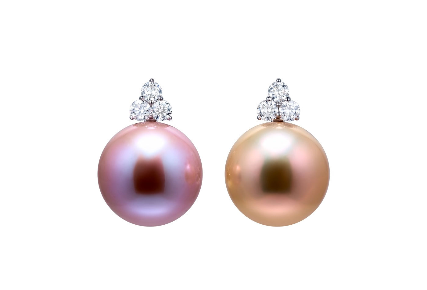  Ksenia Podnebesnaya freshwater pearl earrings with diamonds