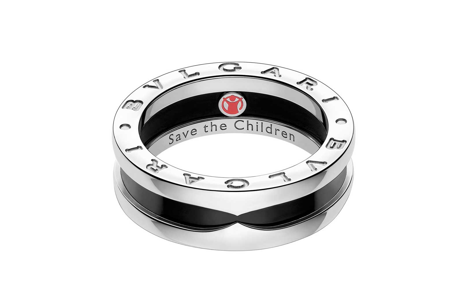  Bulgari 'Save The Children' ring in ceramic and sterling silver