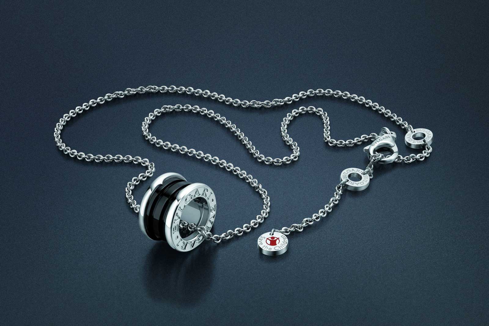 Bulgari 'Save The Children' pendant necklace in ceramic and sterling silver