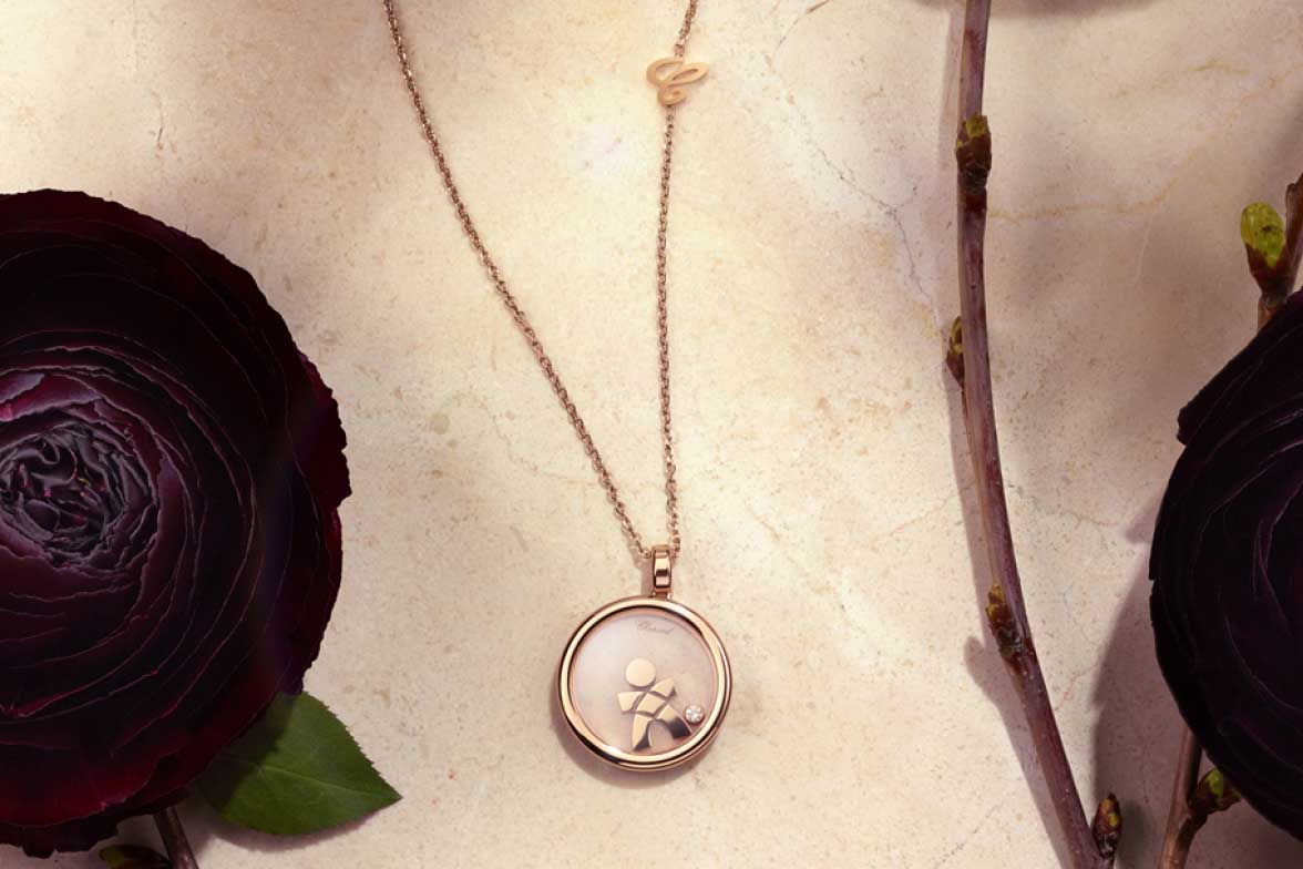  Chopard 'Educate a Child' pendant necklace with diamond in 18k rose gold
