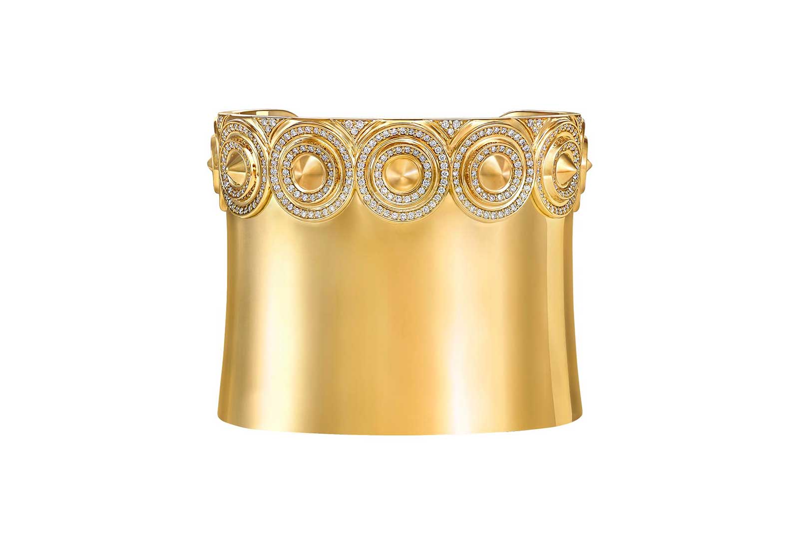  Vanleles 'Sahara' collection manchette with diamonds in 18k yellow gold