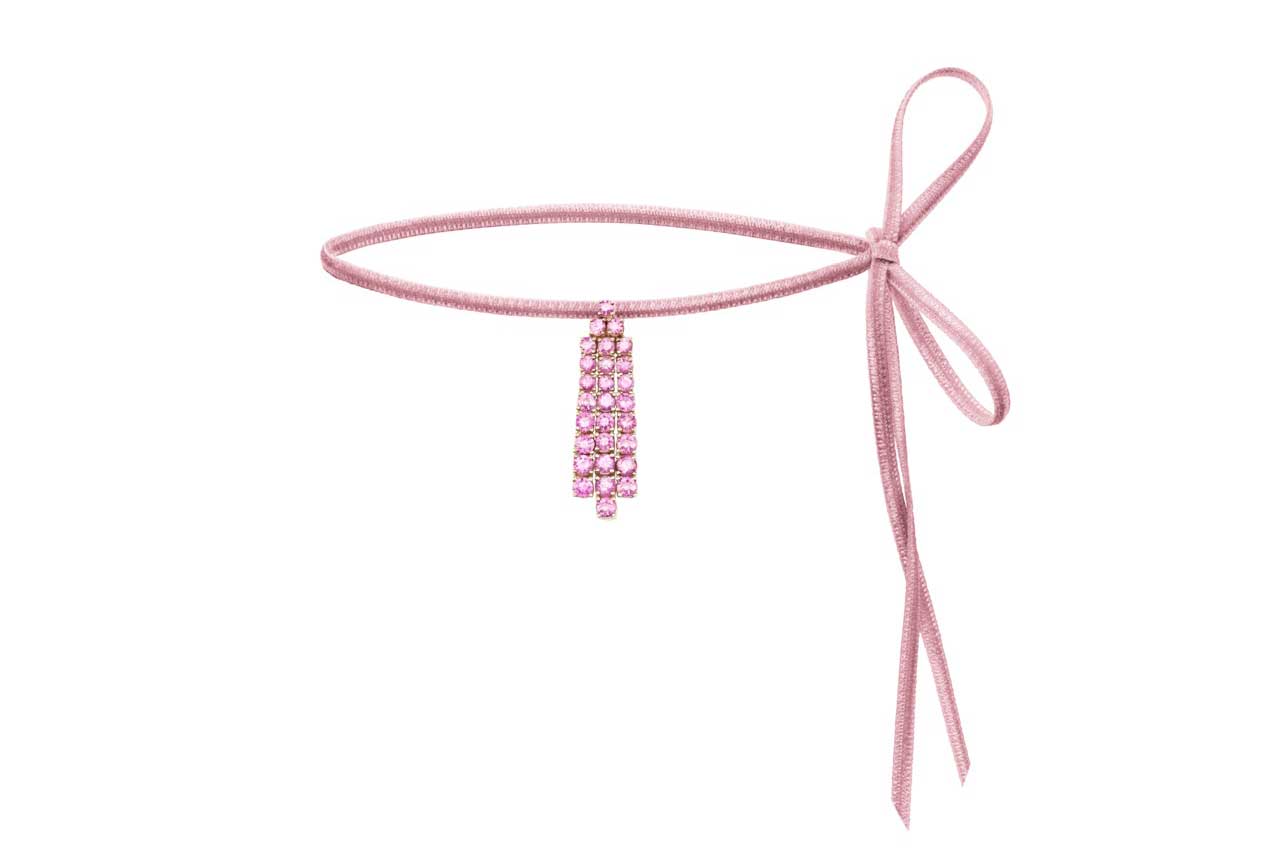 NOA 'Diamond Ray' choker with pink sapphires set in 18k rose gold 