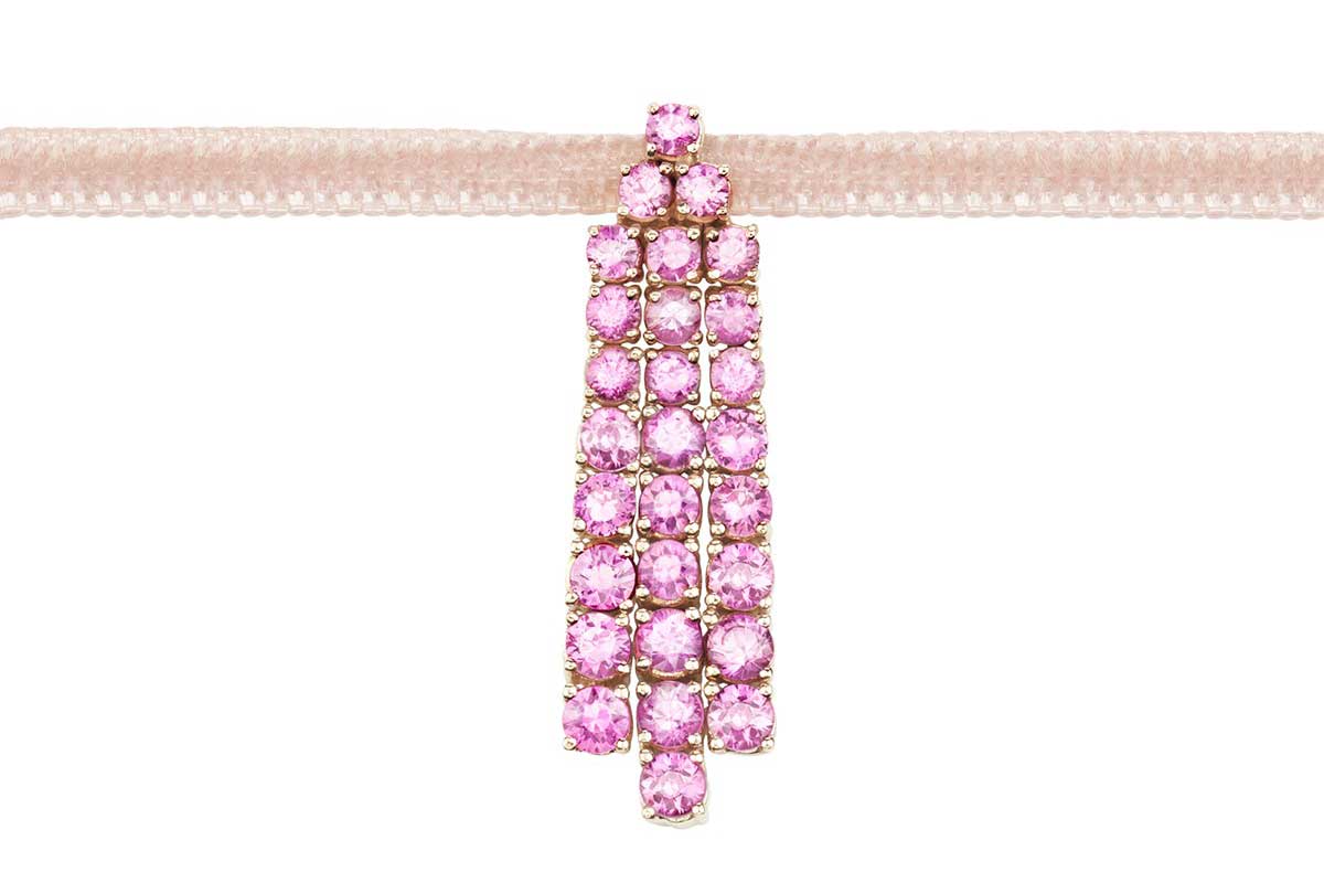  NOA 'Diamond Ray' choker with pink sapphires set in 18k rose gold 