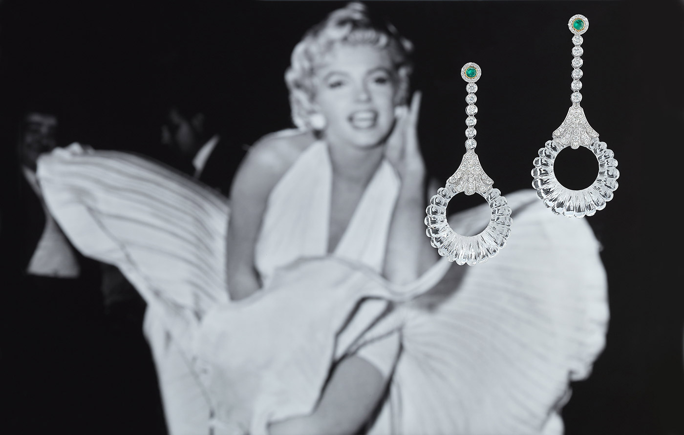 Rock crystal  and diamond earrings by the House of Umrao