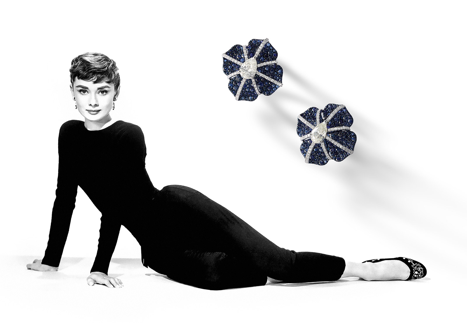  Sapphire and diamond stud earrings by the House of Umrao