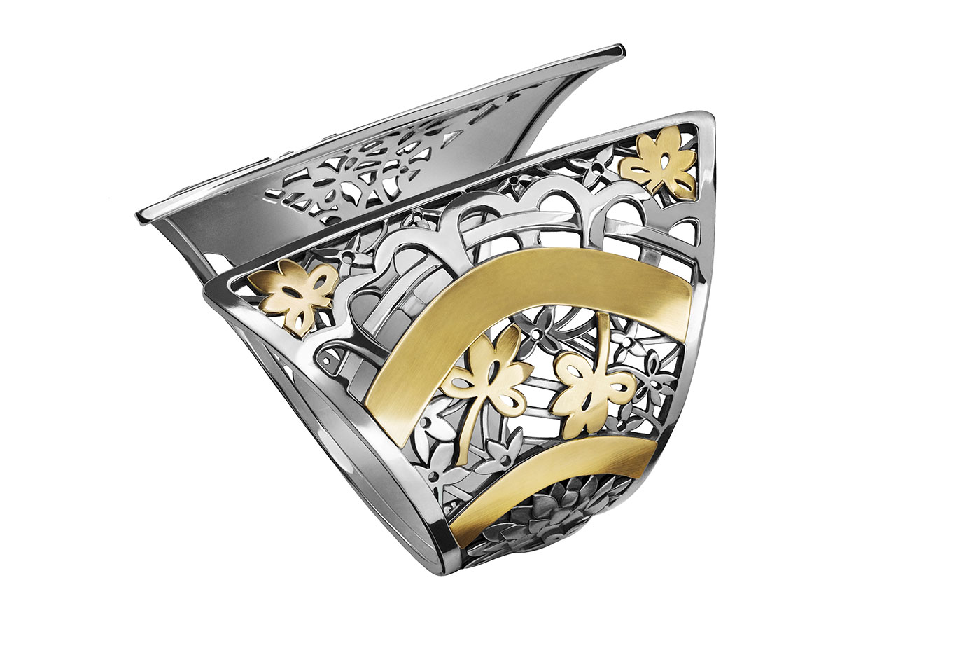  Imazighen cuff bracelet in yellow gold and silver from Azza Fahmy The Gypsy collection