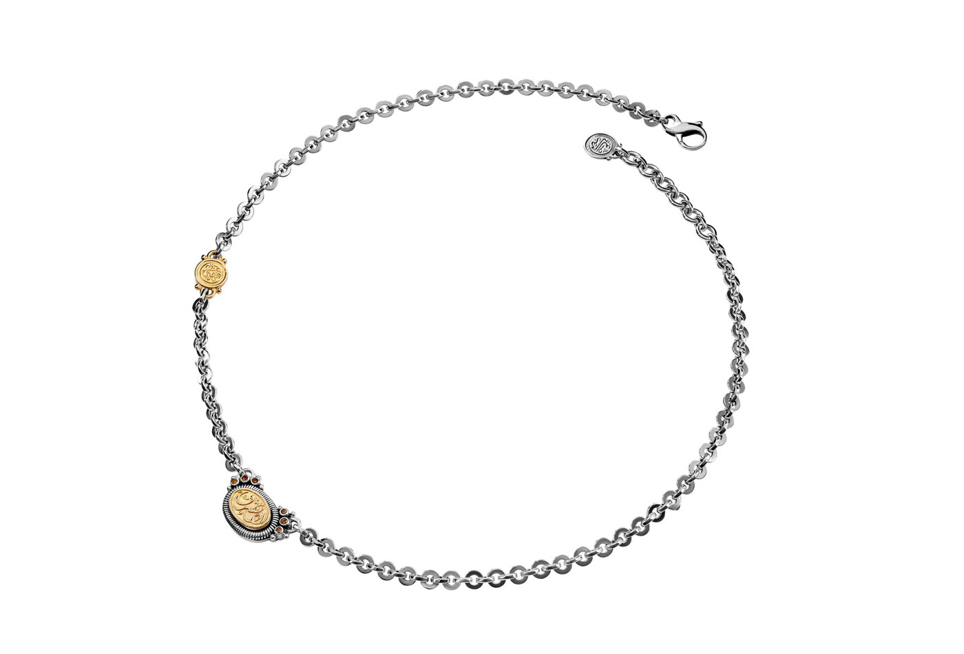  Azza Fahmy Christmas special necklace in yellow gold, silver and diamonds