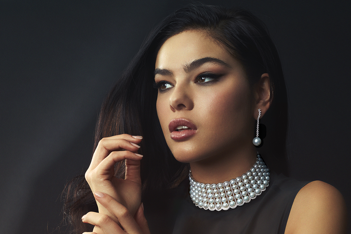 YOKO London choker and earrings from the High Jewellery collection with pearls and diamonds