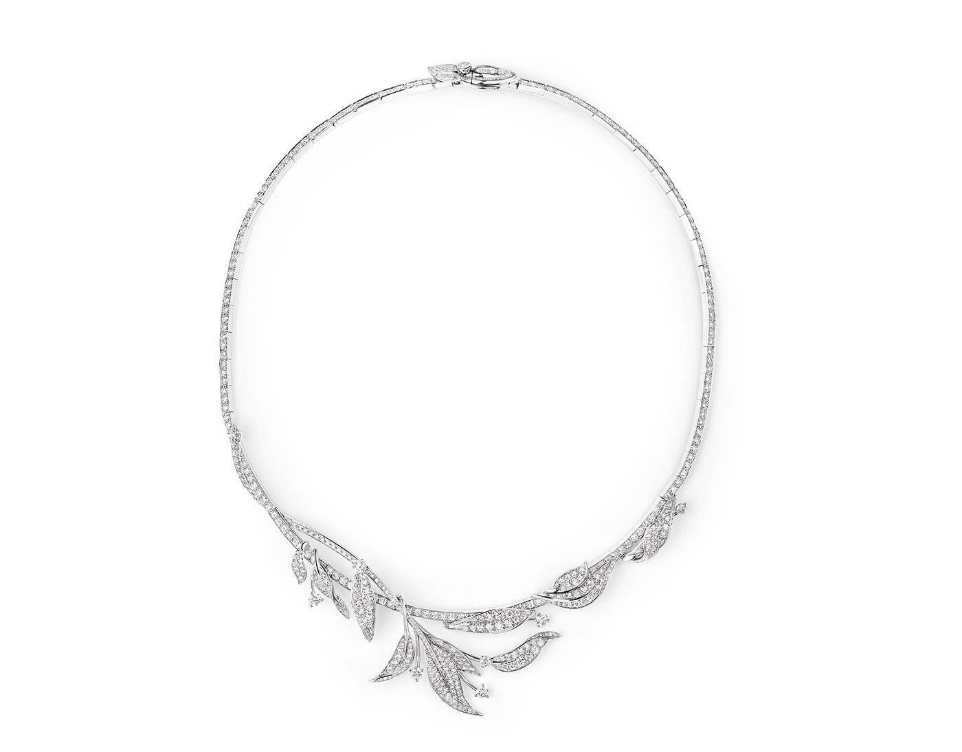 Chaumet 'Laurier' necklace with 8.63ct diamonds in 18k white gold
