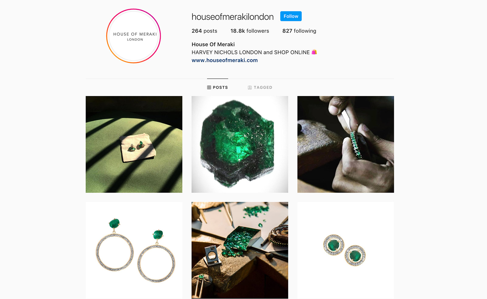 Аккаунт House of Meraki в Instagram