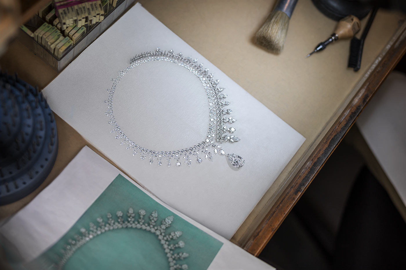  Tiffany&Co Aurora diamond necklace in the making 