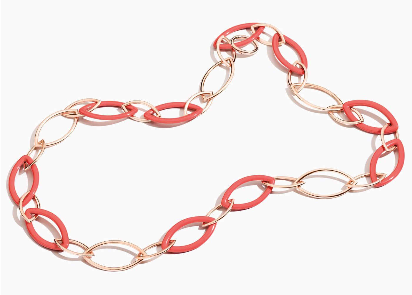  Pop Chain by Vhernier made in 18K gold and restructured coral