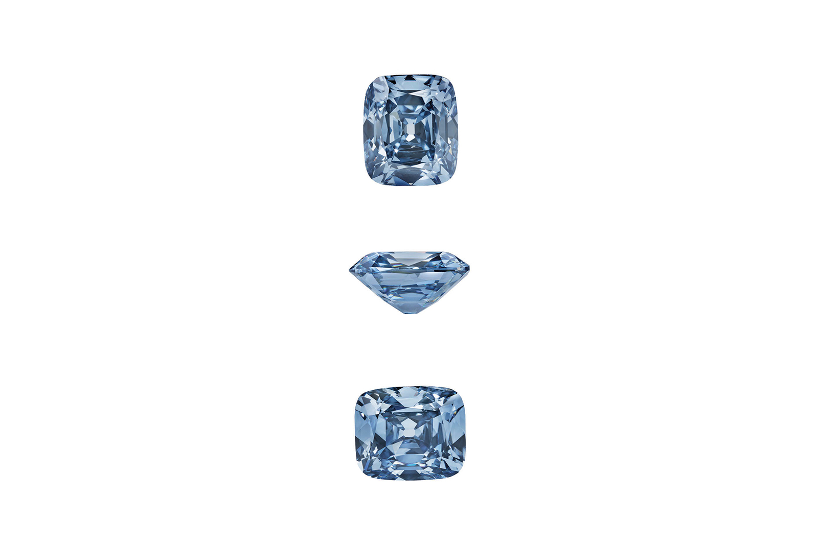  The ‘Bulgari Blue’ cushion cut 8.08ct fancy vivid blue diamond 