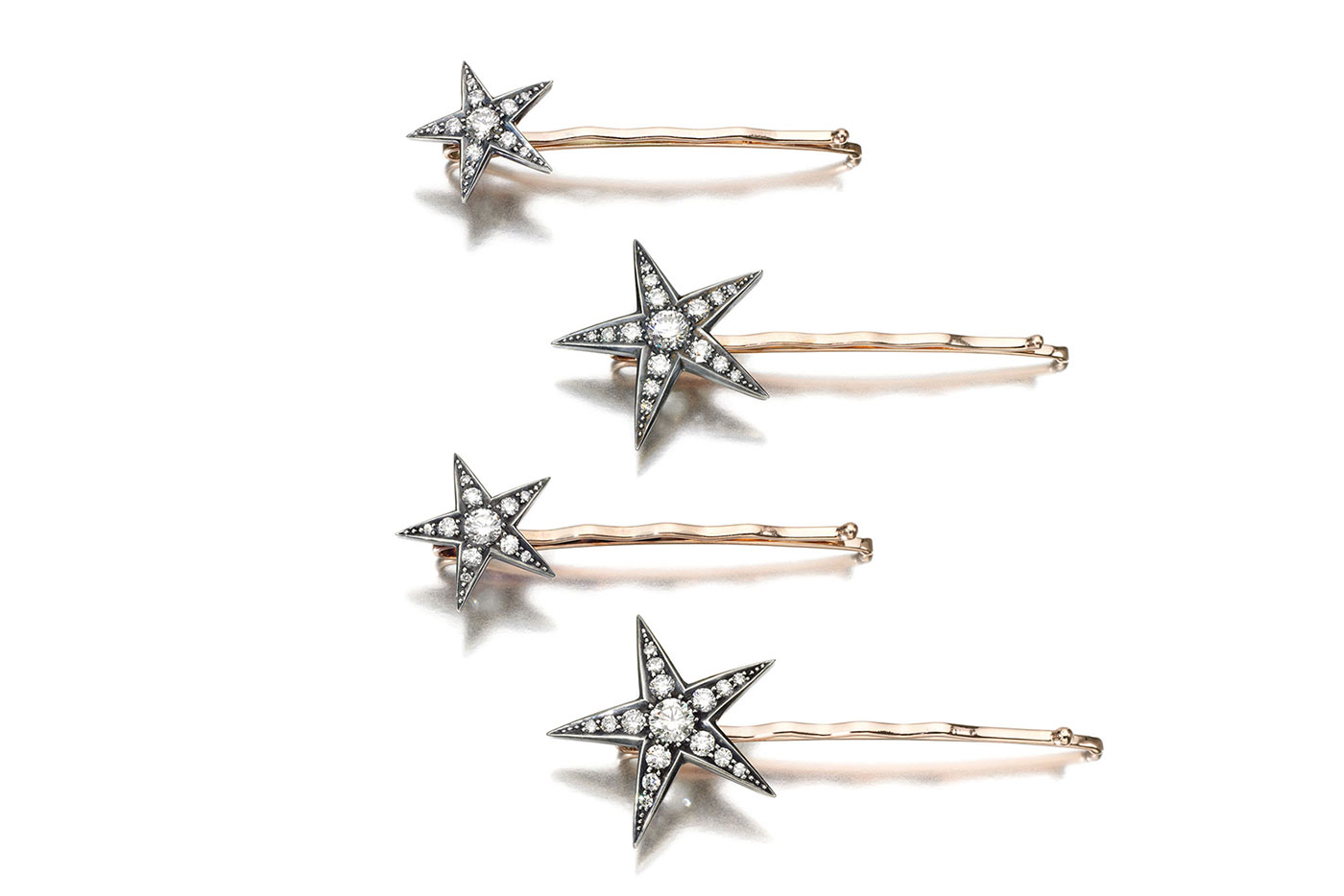  Jessica McCormack barrettes with diamonds in 18k yellow and white gold