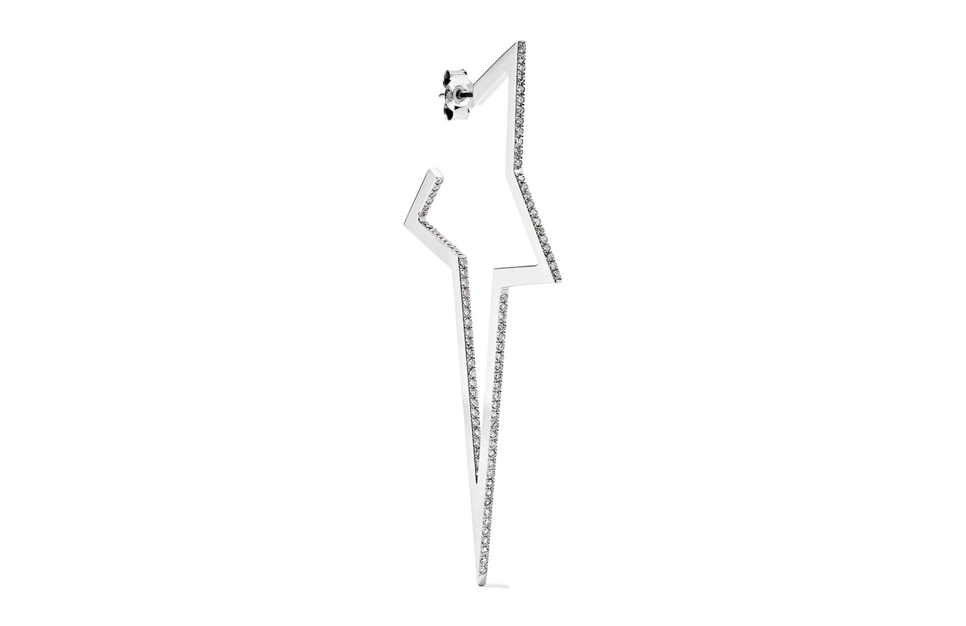  Diane Kordas 'Large Star' earrings with diamonds in 18k white gold