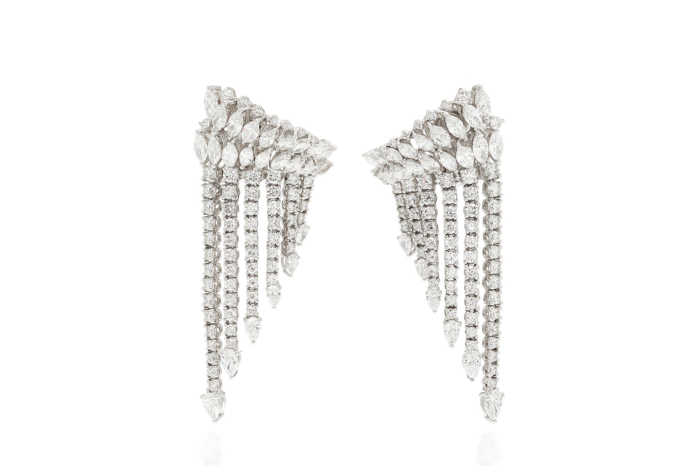 Yeprem earrings with diamonds in white gold