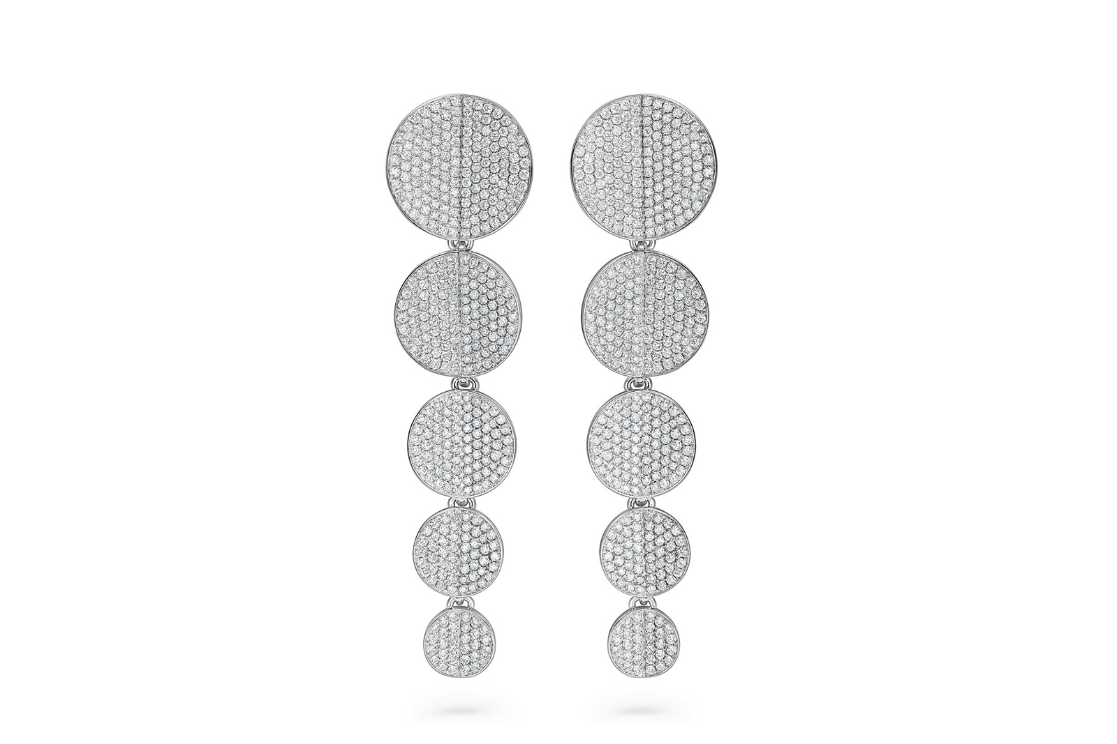  Bucherer 'B. Dimension' earrings with diamonds in white gold