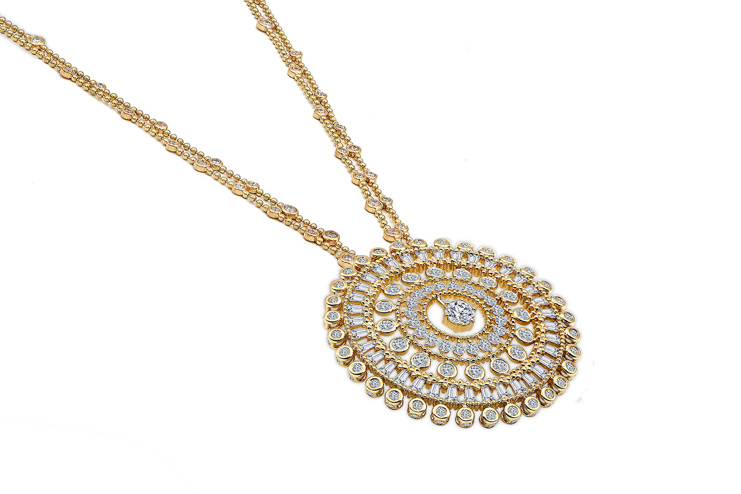  Harakh 'Sunlight' necklace with diamonds in yellow gold 