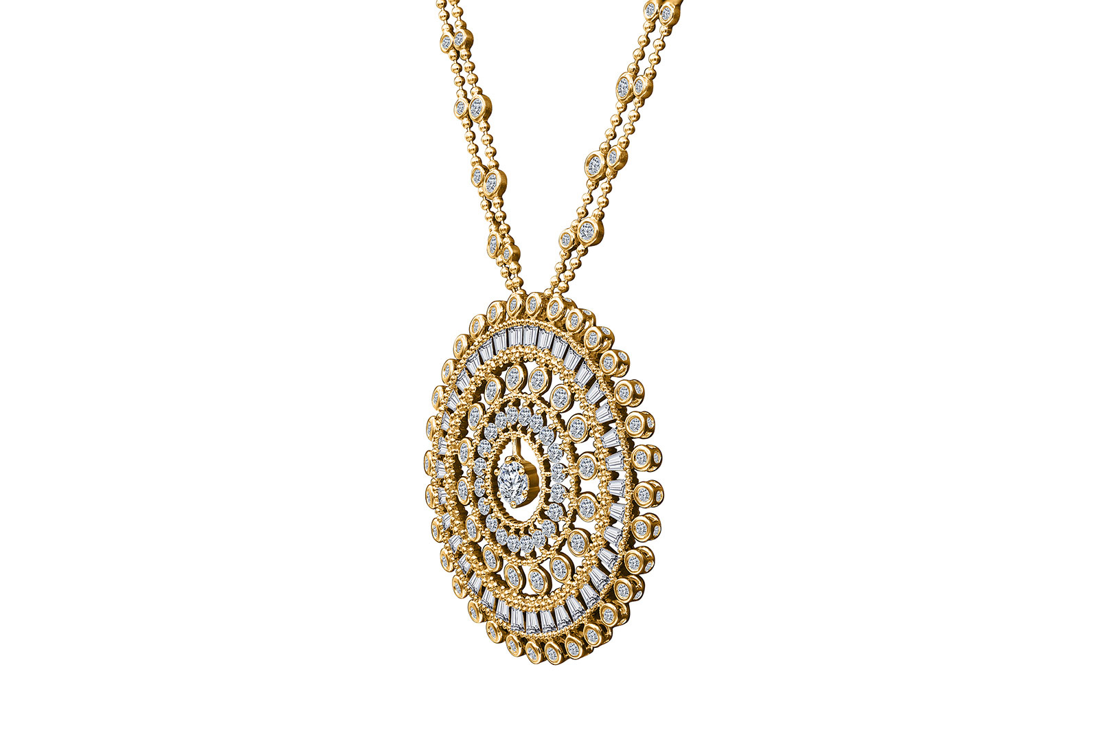  Harakh 'Sunlight' necklace with diamonds in yellow gold 