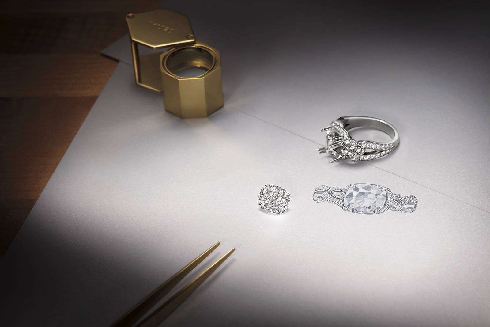  Making of Harry Winston 'Bridal Couture' engagement ring with 5.02ct oval cut feature diamond in platinum