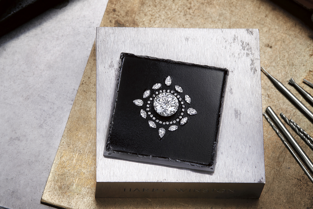  Making of Harry Winston 'Bridal Couture' engagement ring with 3.20ct brilliant cut feature diamond in platinum