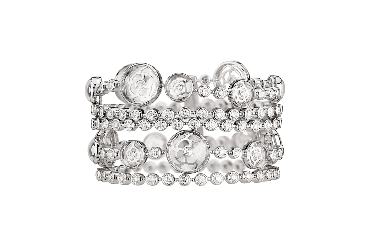  Chanel 'Cristal Illusion' bracelet in white gold, rock crystal and diamonds