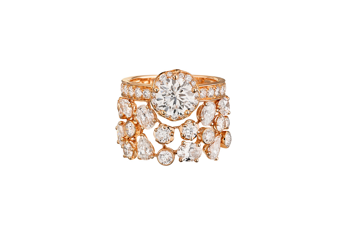  Chanel 'Rose Poudré' ring in pink gold and diamonds