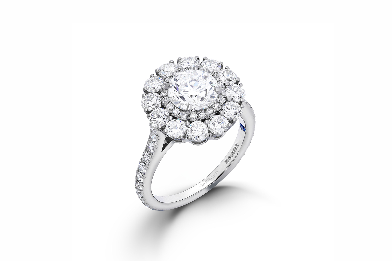  House of Garrard 'Harmony' double halo ring with diamonds in white gold