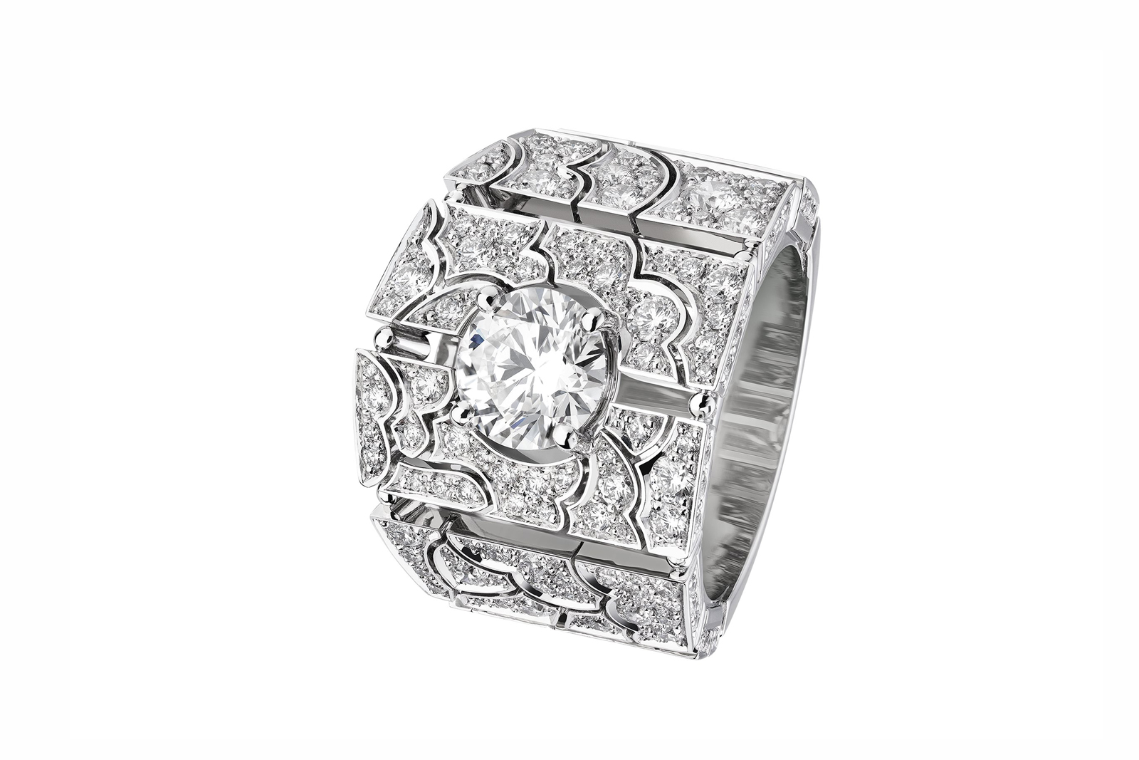  Chanel 'Impression Florale' ring with brilliant cut diamonds in white gold