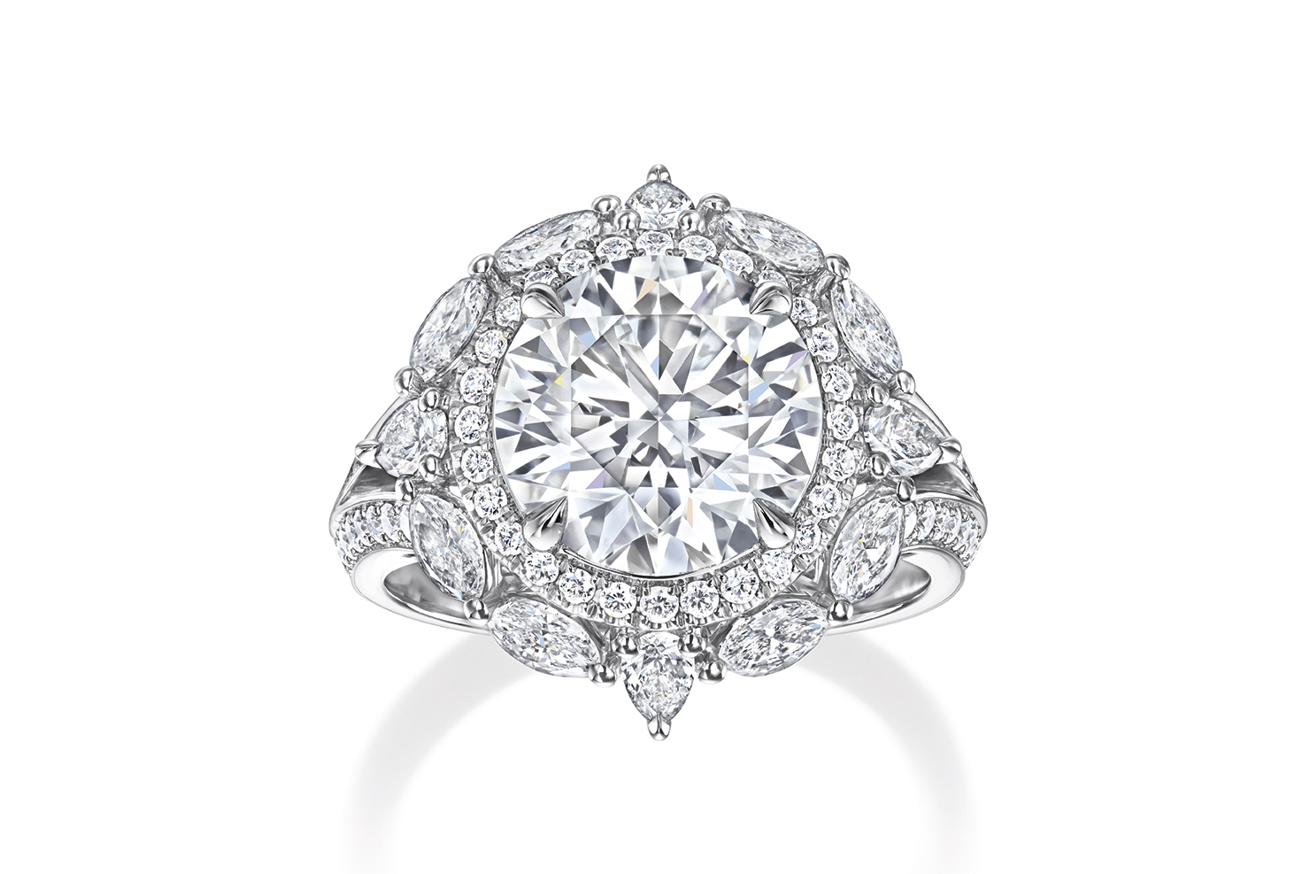  Harry Winston 'Bridal Couture' engagement ring with 3.20ct brilliant cut feature diamond in platinum