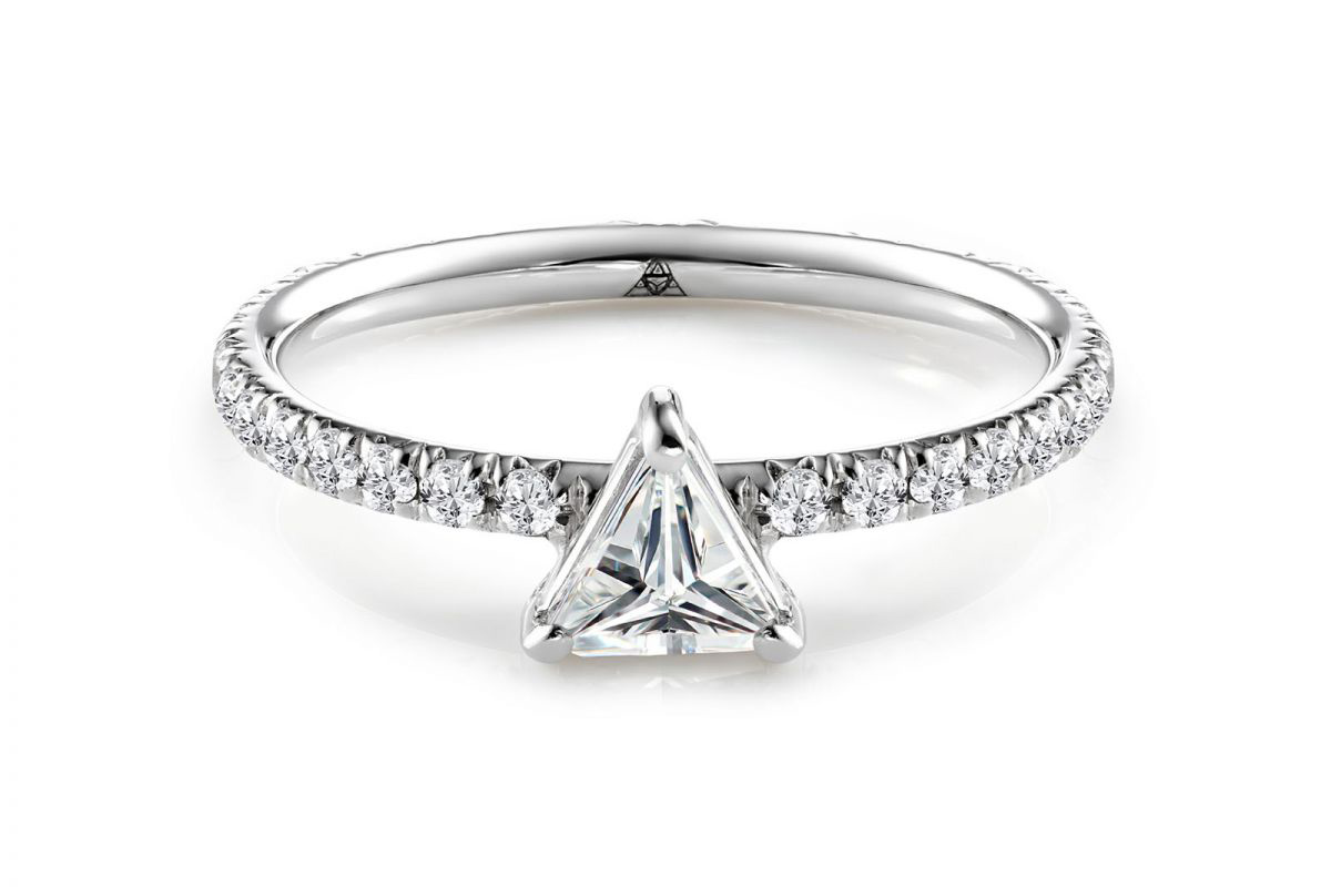  Maya Gemstones 'SONYA 5' with triangle cut diamond in 18K white gold 