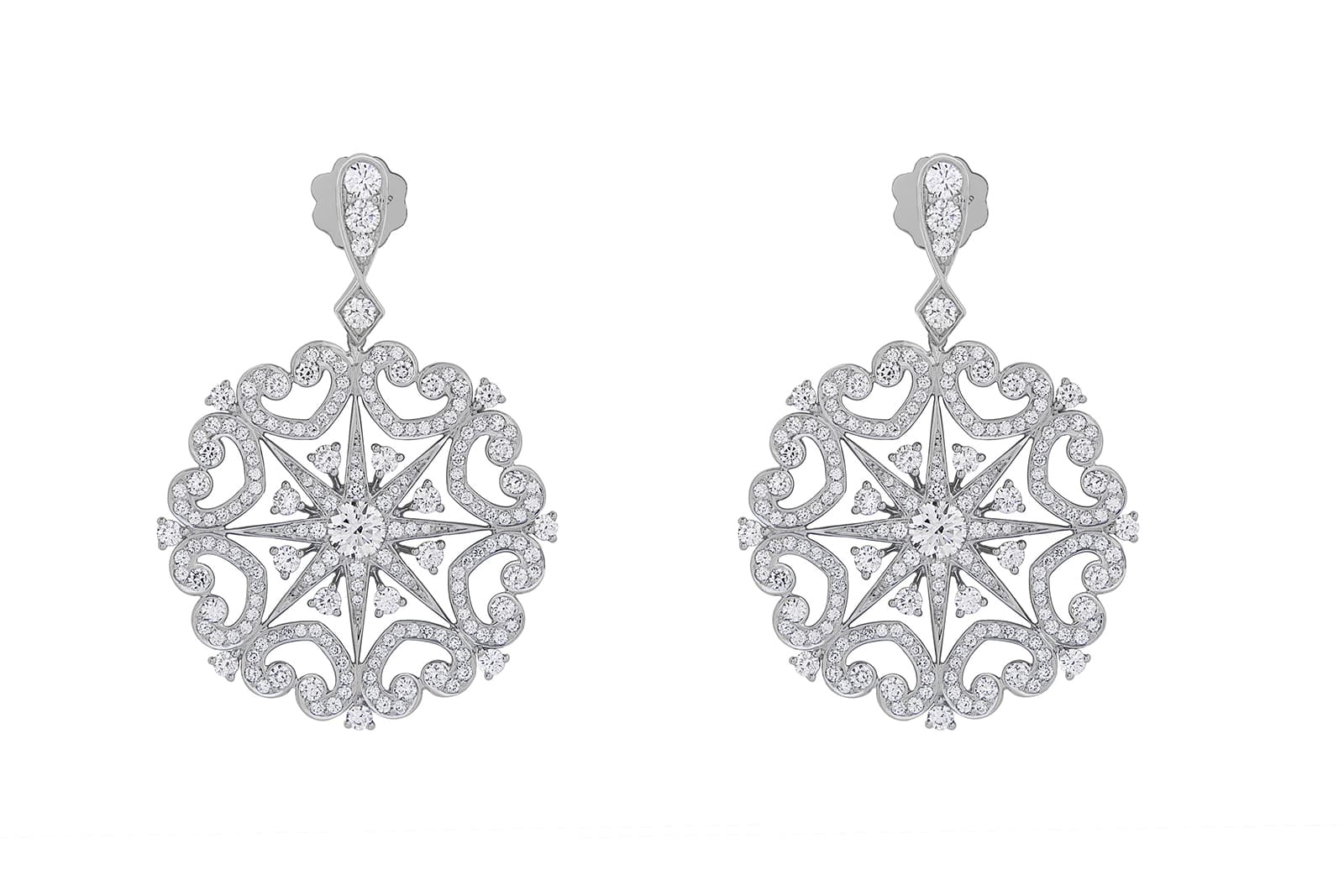  Starlight earrings with diamonds from Muse collection by Garrard 