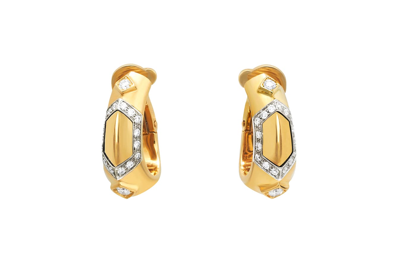  Boucheron 'Adam' earrings with diamonds in yellow and white gold