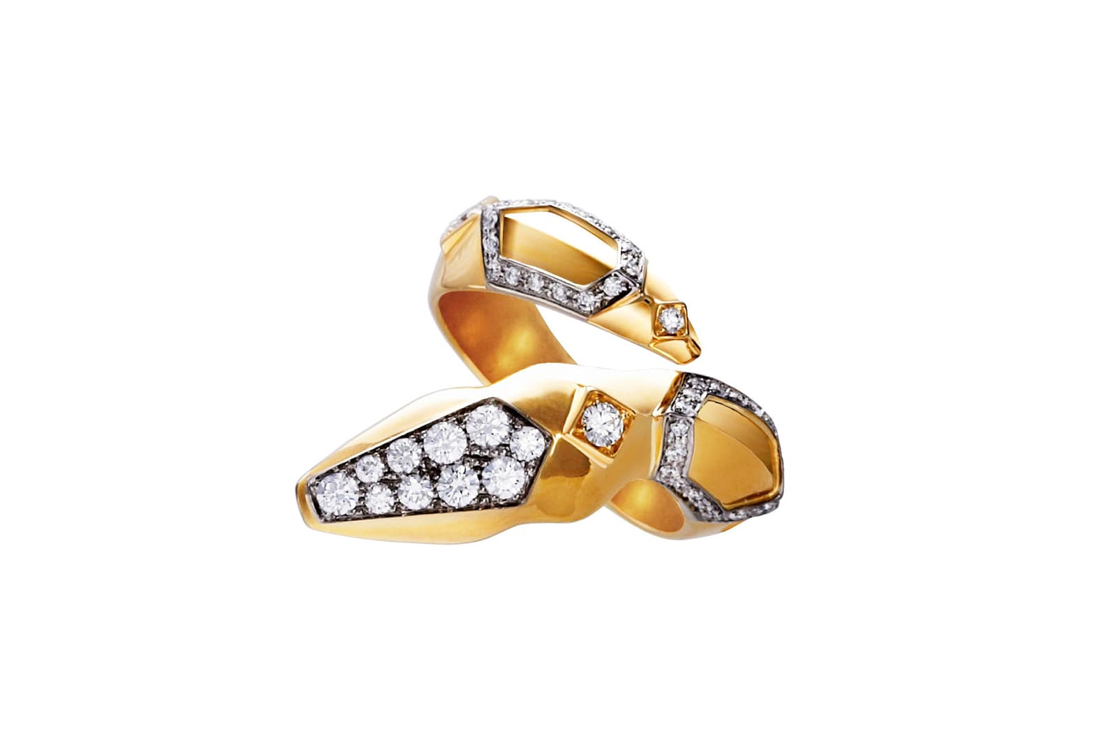  Boucheron 'Adam' ring with diamonds in yellow and white gold
