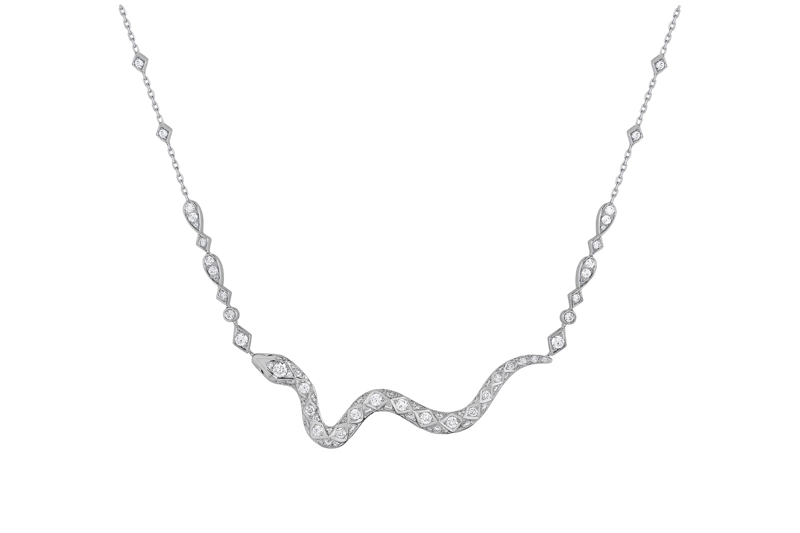  Garrard 'Signature Serpent' necklace from the 'Muse' collection with diamonds in white gold