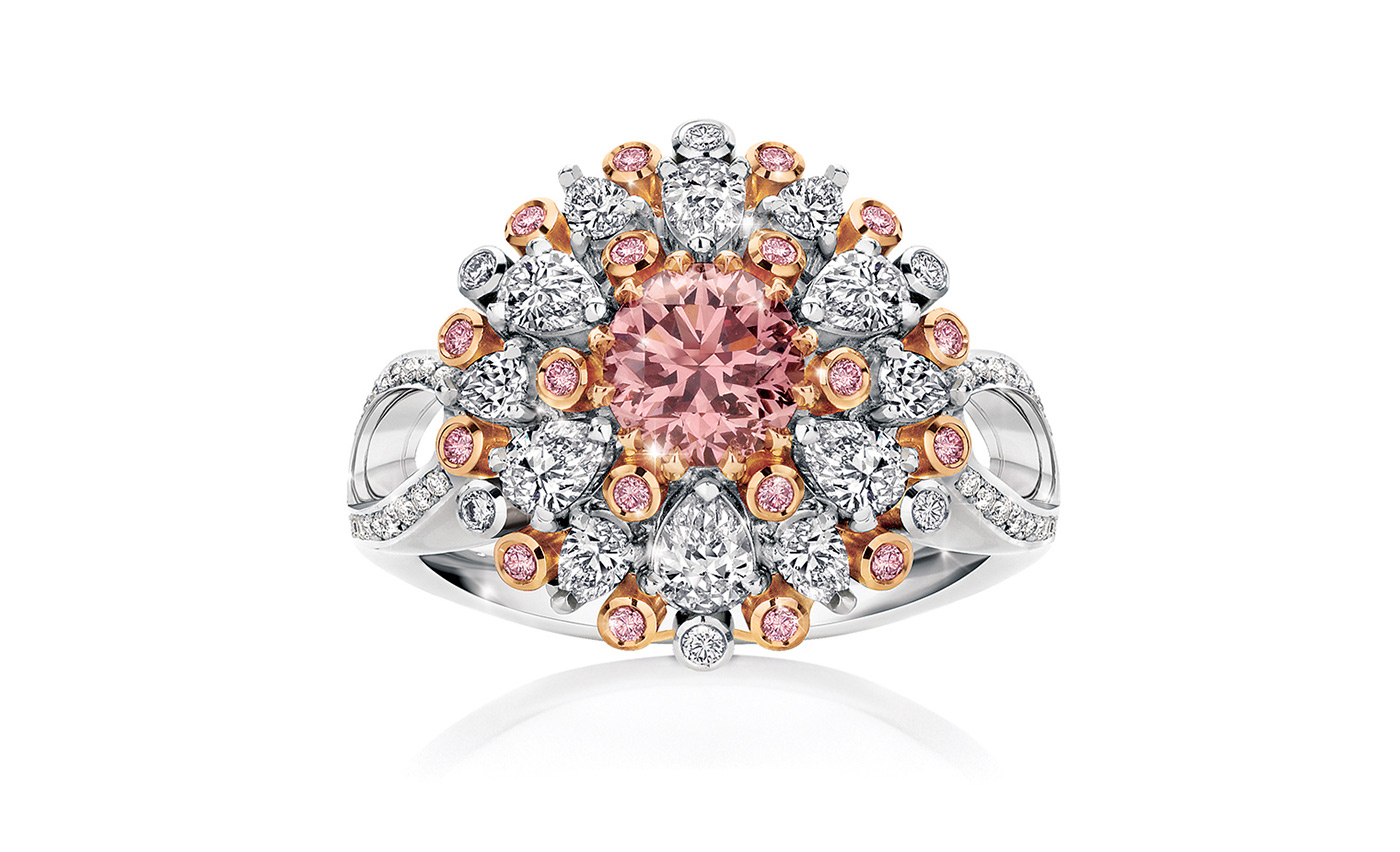  Calleija  Camilah ring with a 0.86ct fancy intense purplish pink Argyle diamond 