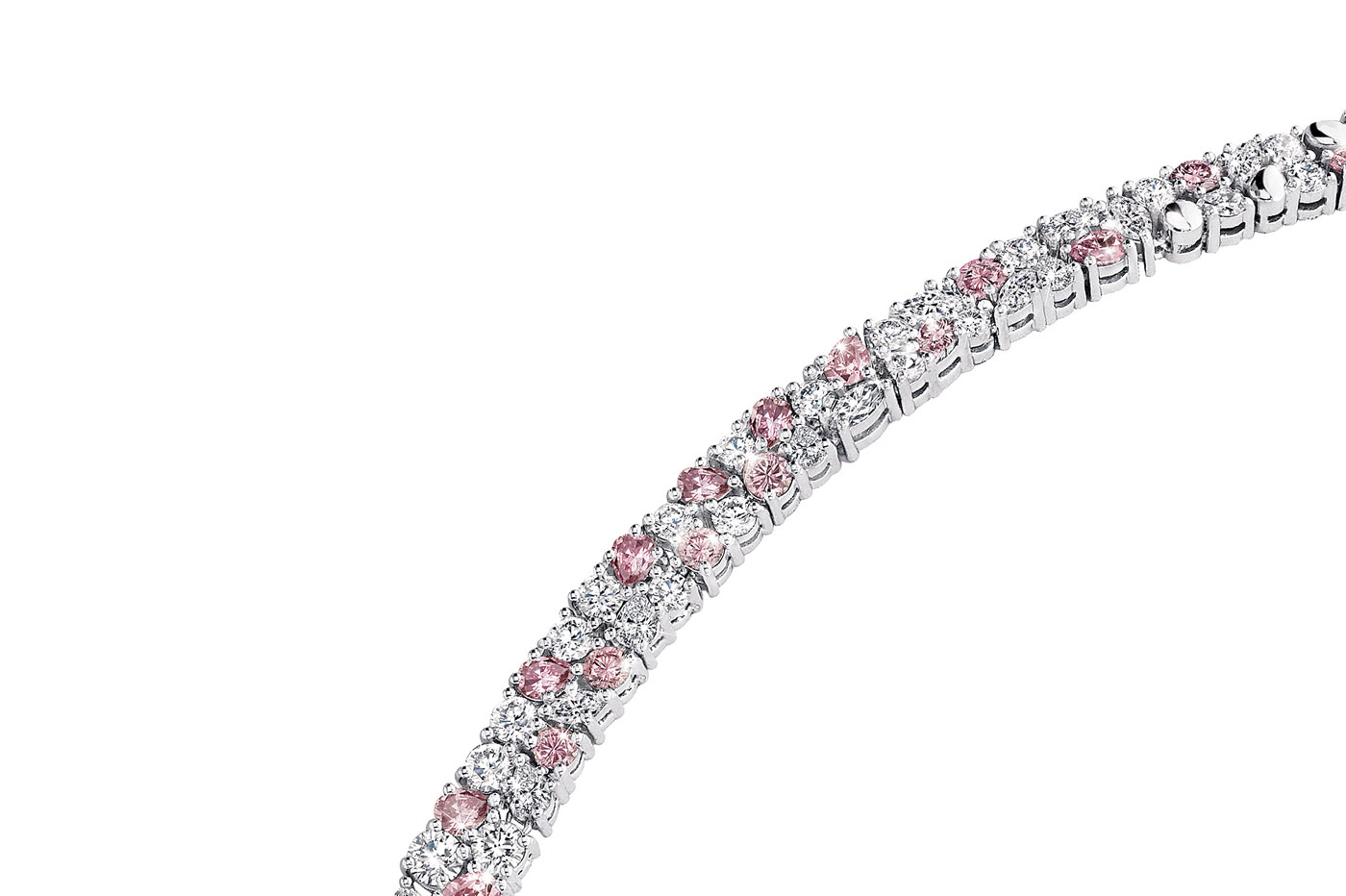  Calleija Carina necklace in platinum with argyle pink and white diamonds with over 13.71cts of diamonds