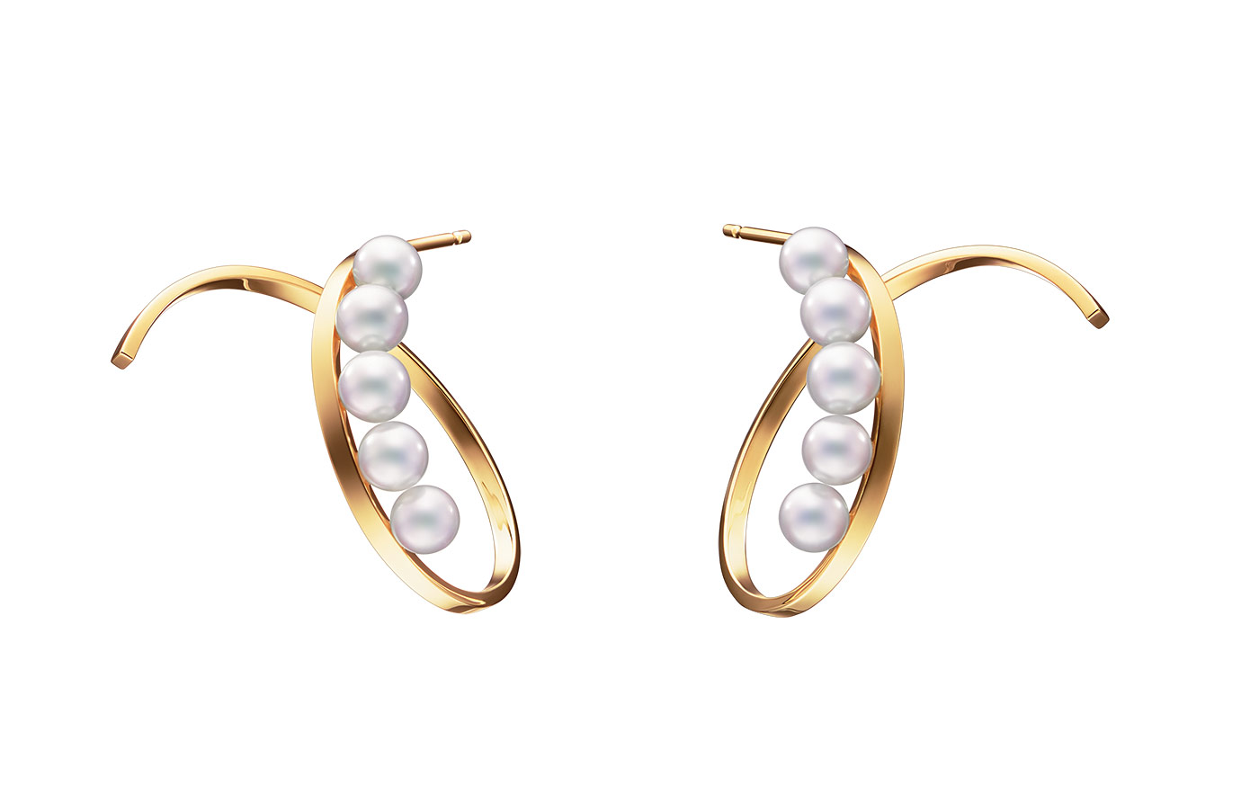  TASAKI 'A Fine Balance' earrings with Akoya pearls and 18k yellow gold