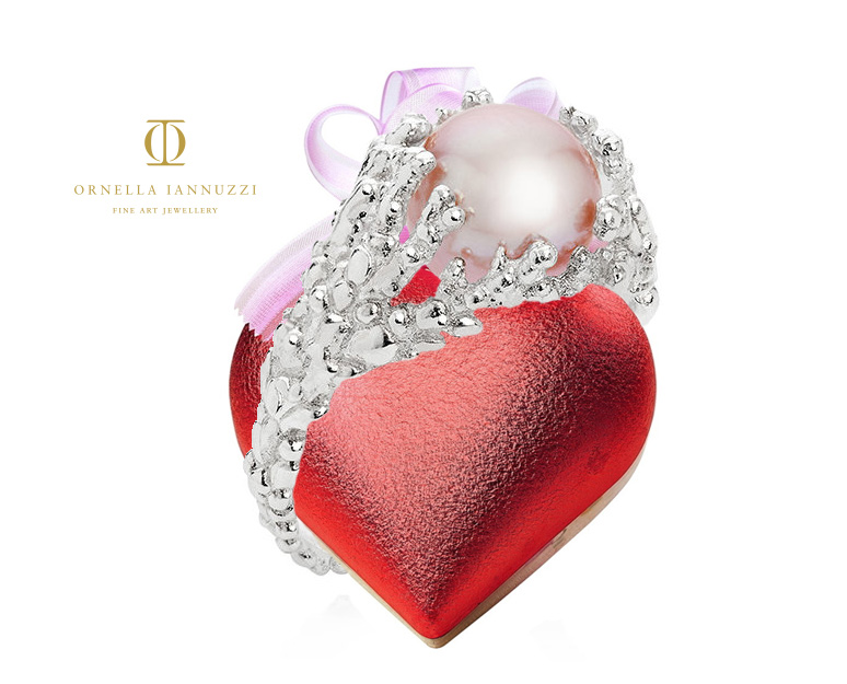 Серебряное кольцо с розовой жемчужиной Ornella Iannuzzi орнелла иануци