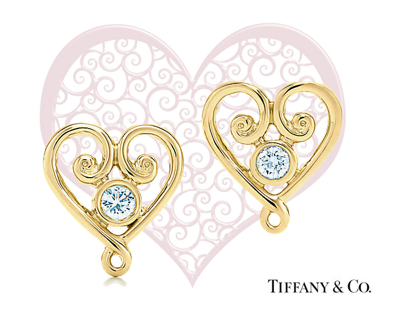 Золотые серьги с бриллиантами Tiffany&Co из коллекции Goldoni тиффани