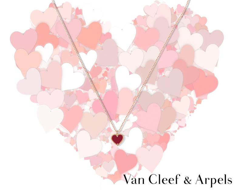 Кулон с сердоликом на золотой цепочке Van Cleef&Arpels, коллекция Sweet Alhambra ван клиф и арпелс