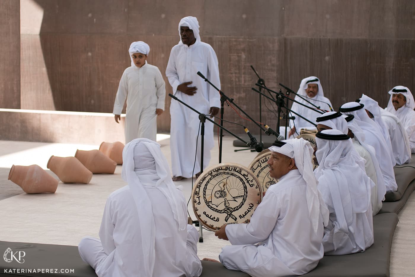 Musicians playing national music at the Pearling Path Visitor Centre