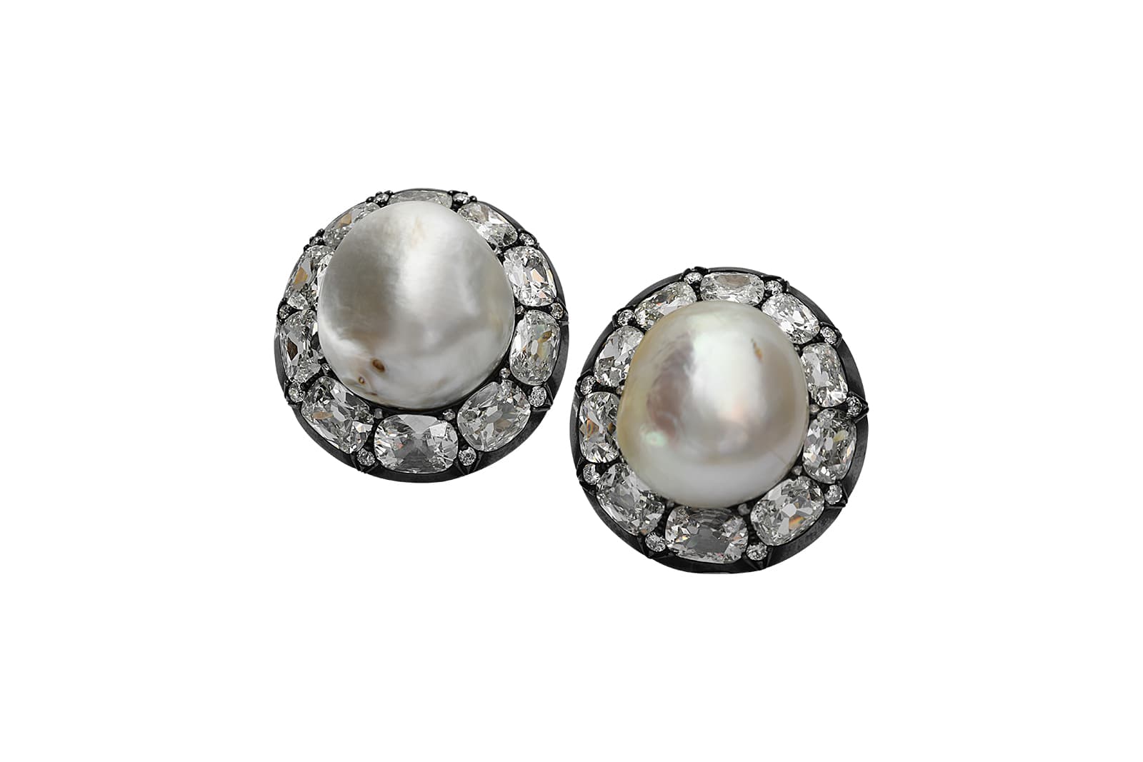  Christie's Magnificent Pearls exhibition earrings with two natural baroque pearls and diamonds