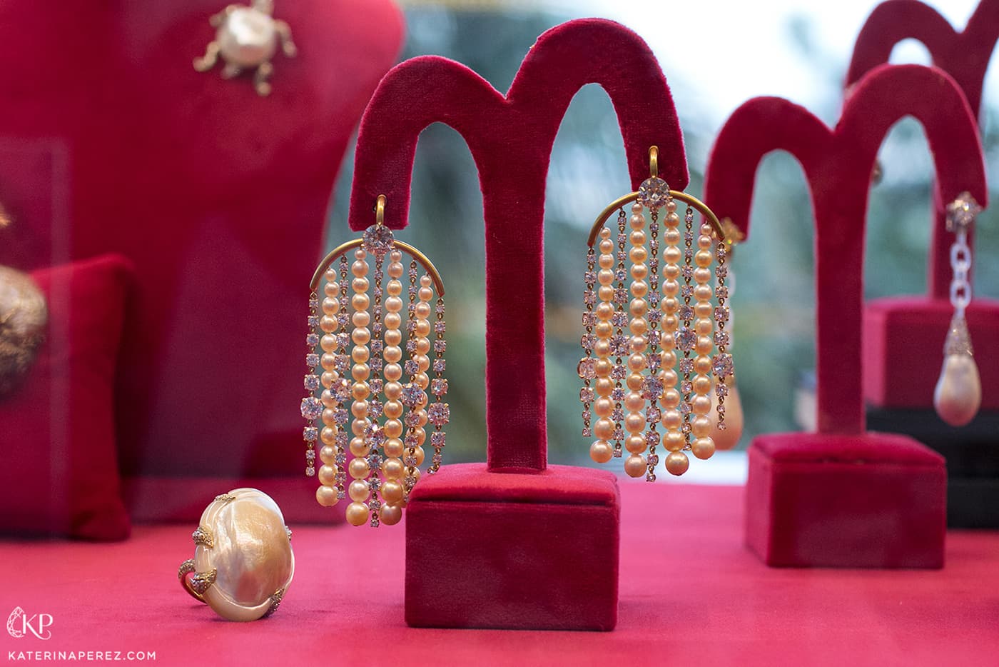  Christie's Magnificent Pearls exhibition earrings with seawater pearls and diamonds by SABBA