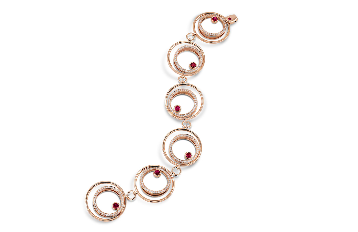  Gubelin Glowing Ember bracelet with 1.21 cts of rubies and 240 diamonds, totalling 1.50 ct